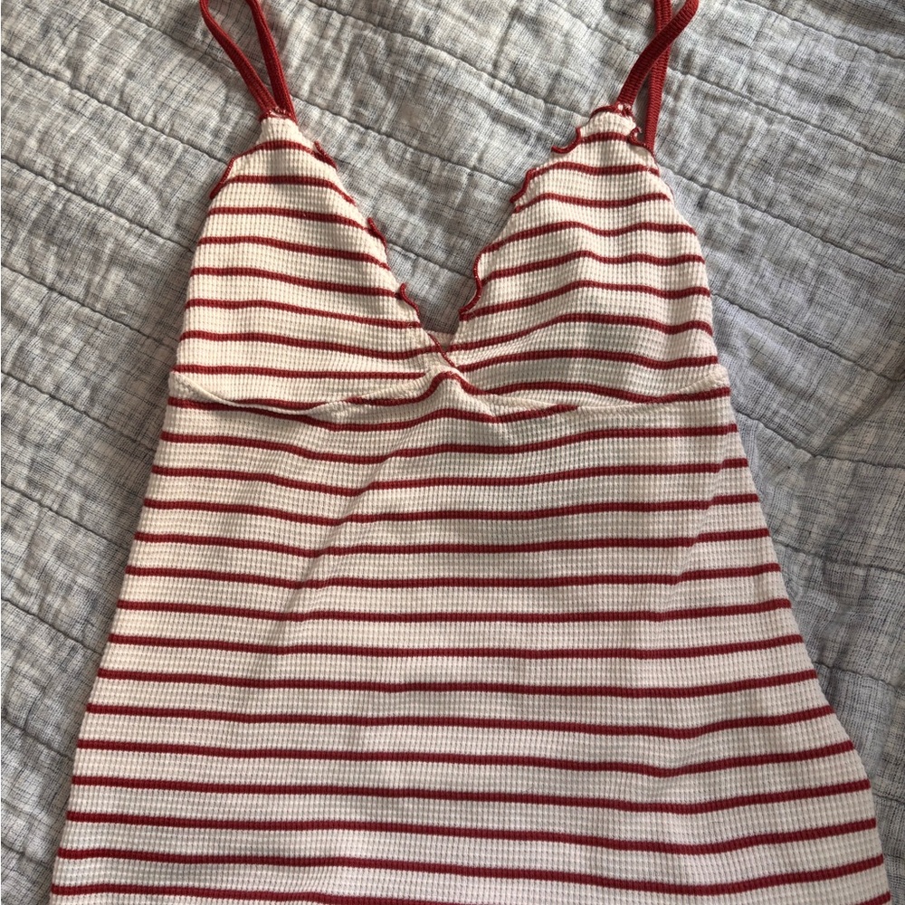 Brandy Melville Red and White Striped Camisole